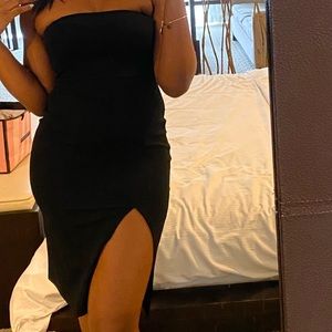 Off the shoulder black dress